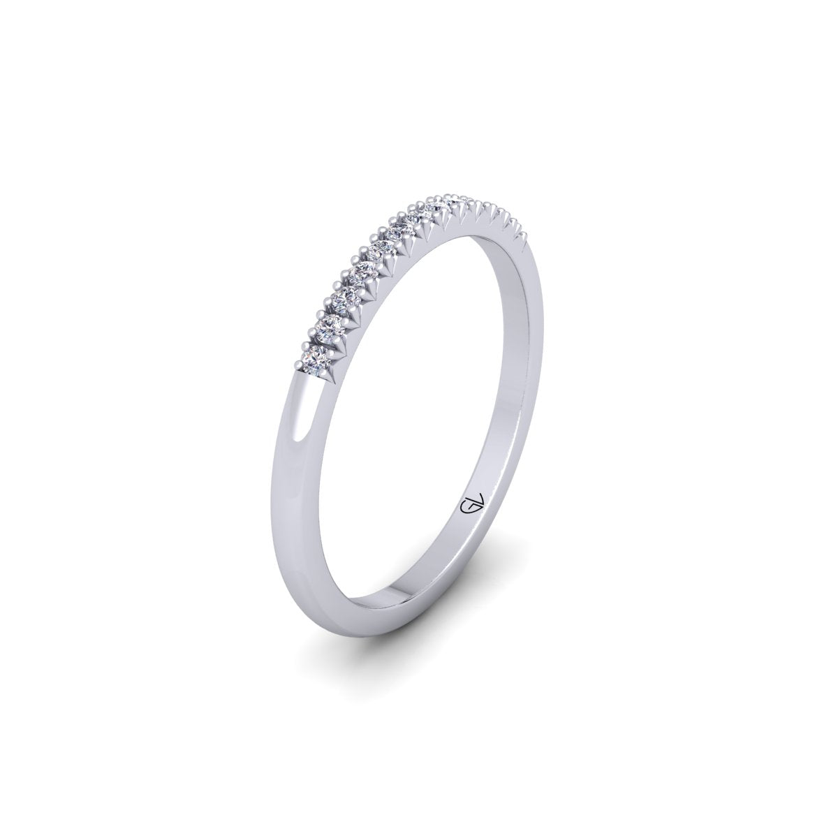 Lab Grown Diamond Half Eternity 14K White Gold Wedding Band