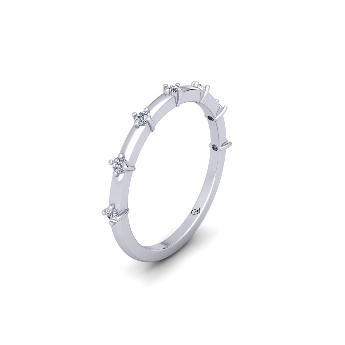 Lab Grown Diamond Half Eternity 14K White Gold Wedding Band