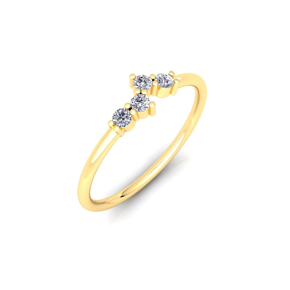 Lab Grown Diamond Four Stone14K White Gold Wedding Band