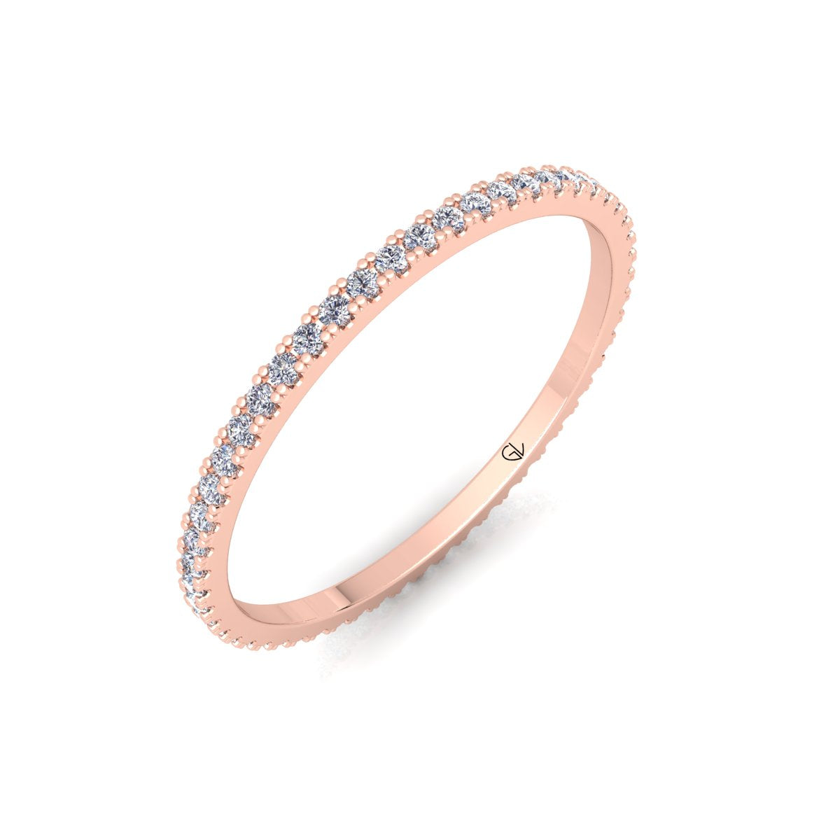 Lab Grown Diamond Full Eternity 14K White Gold Wedding Band