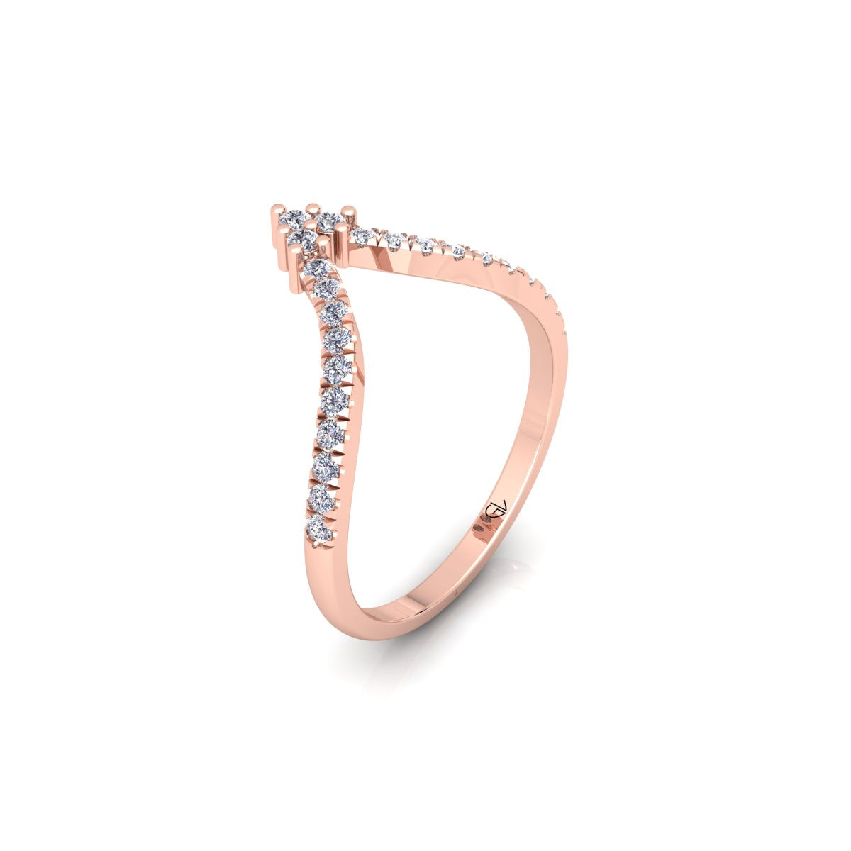 Curved Matching Round Lab Diamond Wedding Band