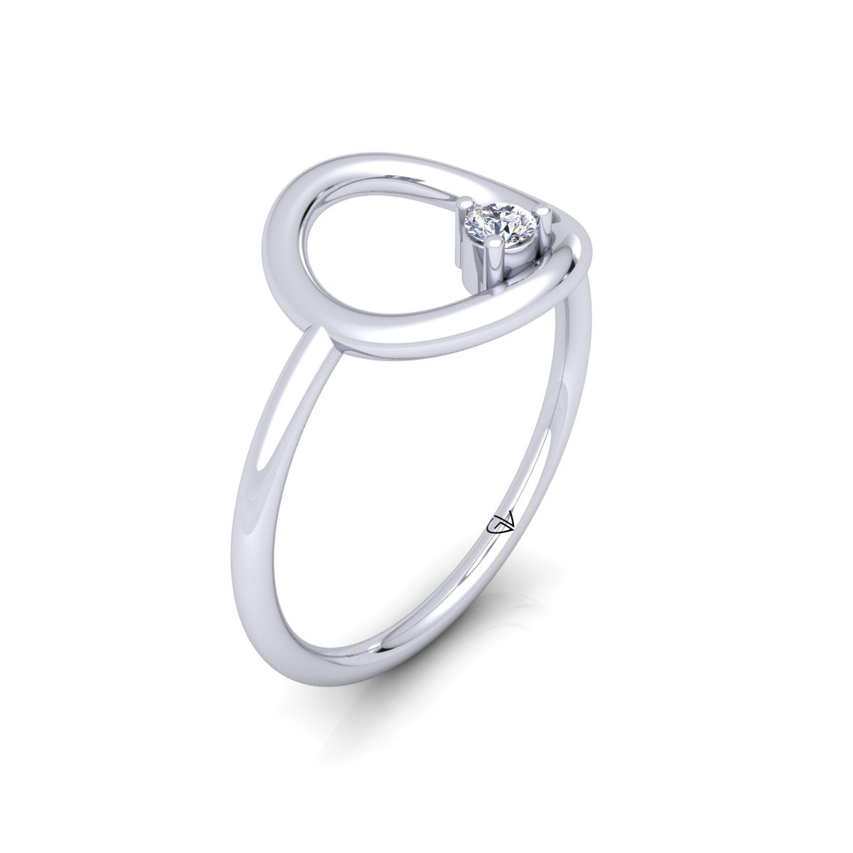 Lab Grown Diamond Open Round 14K White Gold Wedding Band
