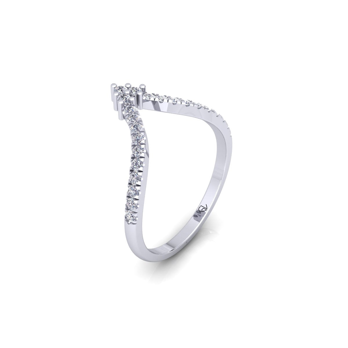Curved Matching Round Lab Diamond Wedding Band