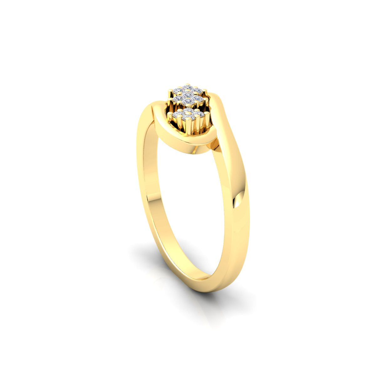 Lab Grown Diamond Swirl 14K White Gold Wedding Band