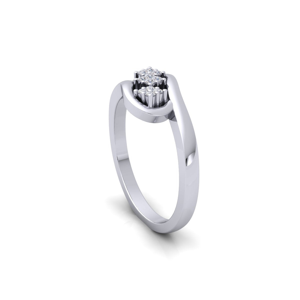 Lab Grown Diamond Swirl 14K White Gold Wedding Band