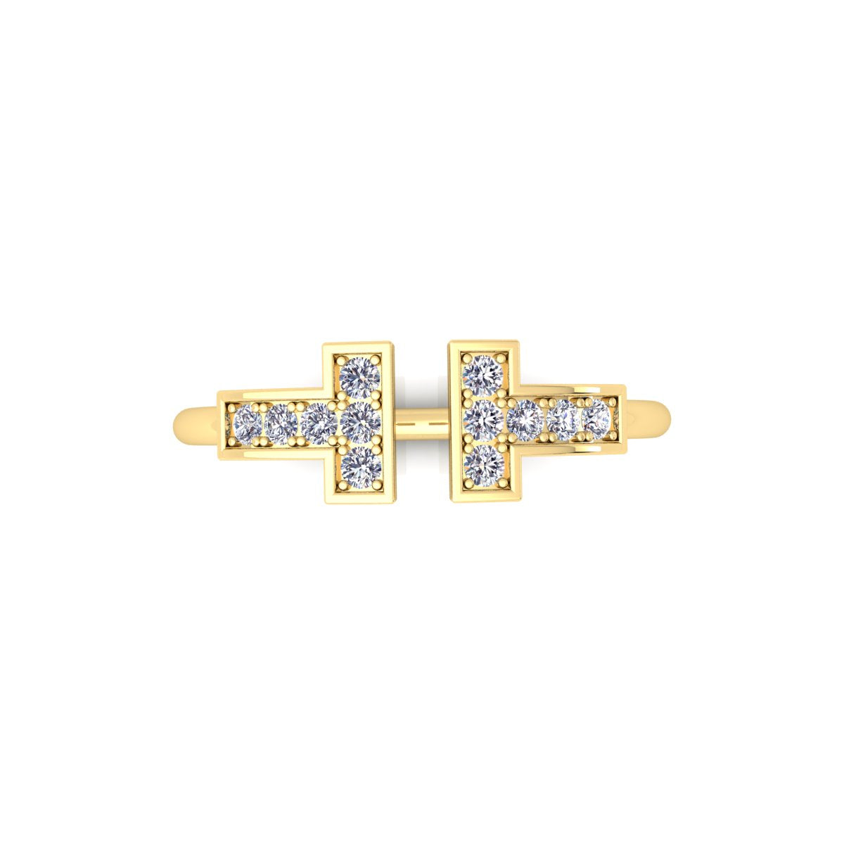 Lab Grown Diamond T Bar 14K White Gold Wedding Band