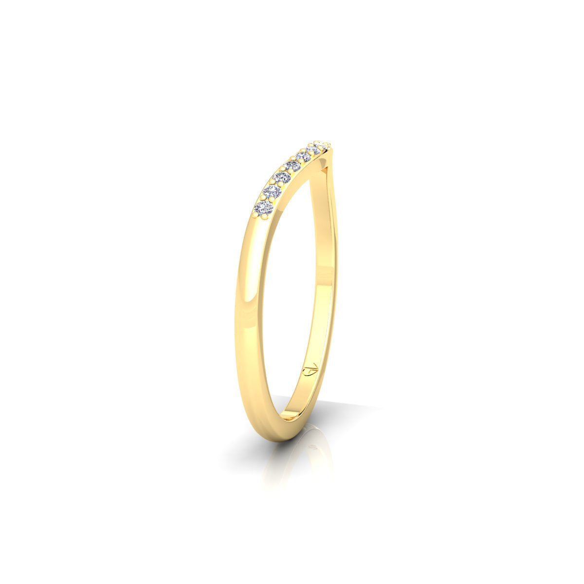 Lab Grown Diamond Curved Minimalist 14K White Gold Eternity Wedding Band
