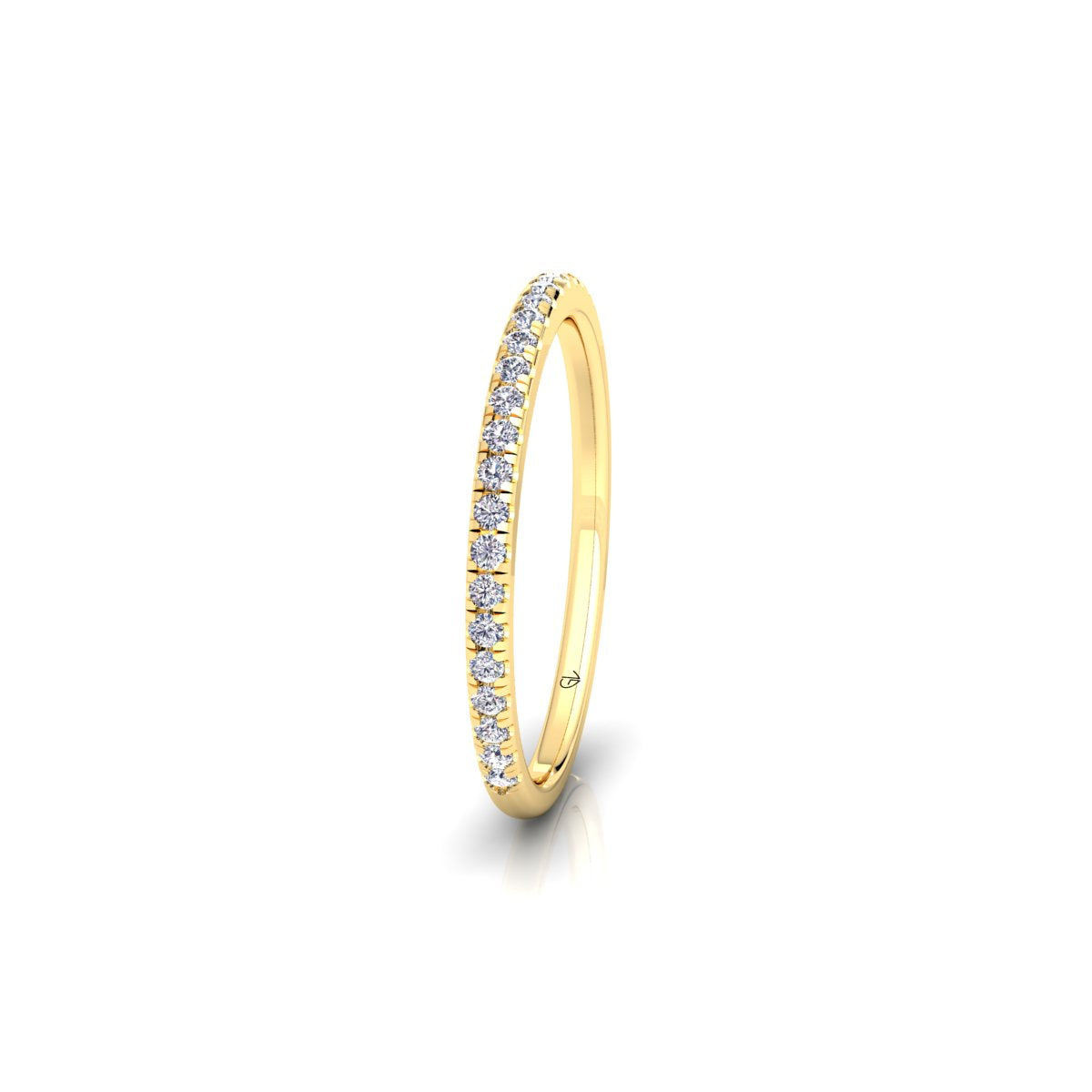 Lab Grown Diamond Half Eternity Minimalist 14K White Gold Wedding Band