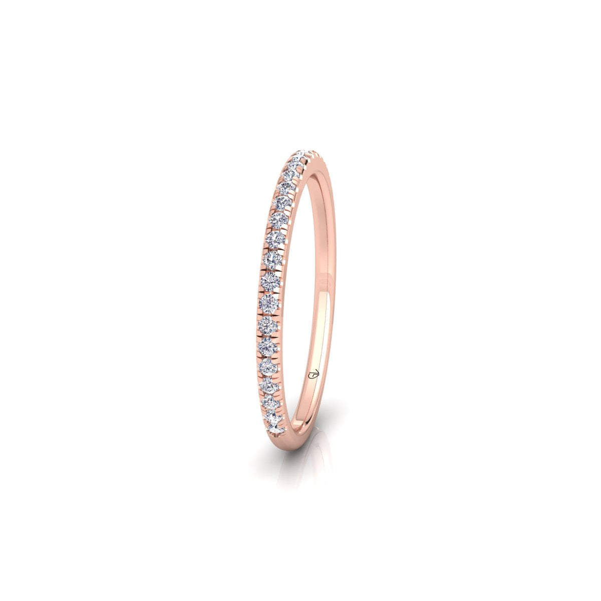 Lab Grown Diamond Half Eternity Minimalist 14K White Gold Wedding Band