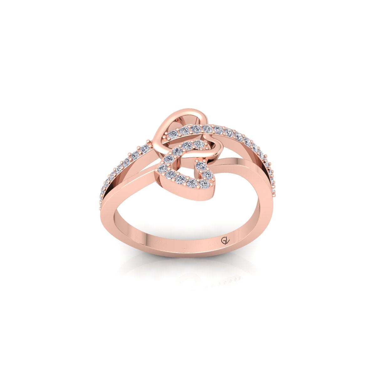 Lab Grown Diamond Heart Shape Split Shank 14K White Gold Wedding Ring