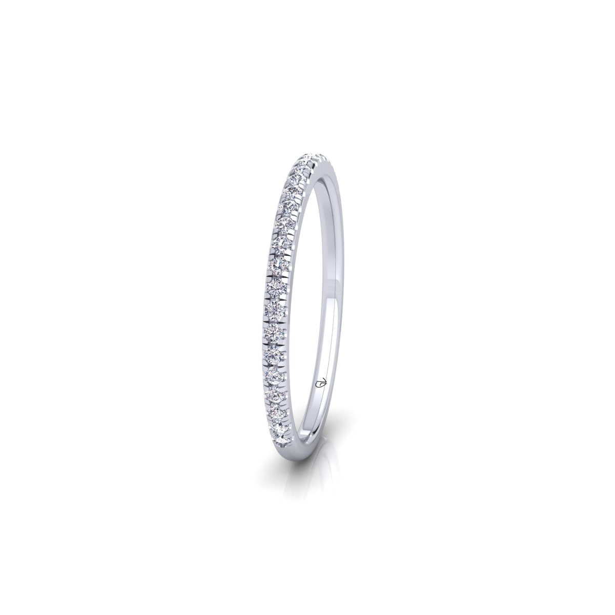 Lab Grown Diamond Half Eternity Minimalist 14K White Gold Wedding Band