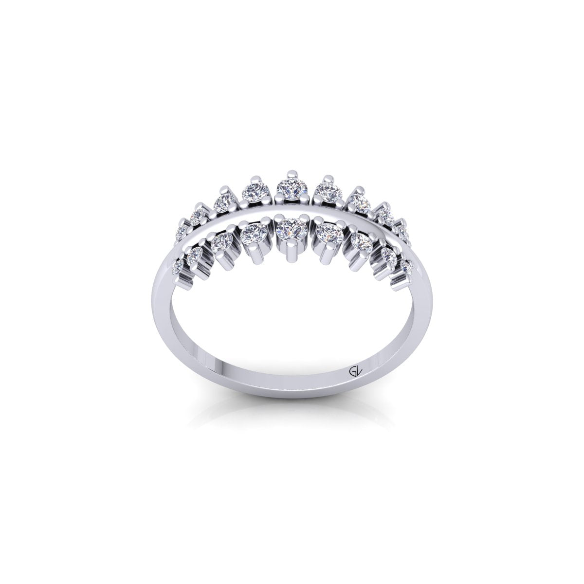 Lab Grown Diamond Half Eternity 14K White Gold Wedding Band