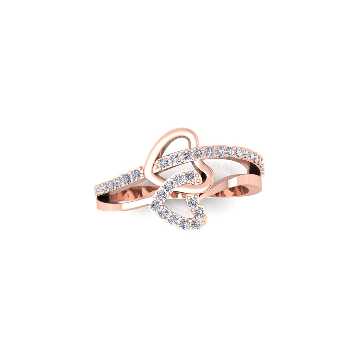 Lab Grown Diamond Heart Shape Split Shank 14K White Gold Wedding Ring