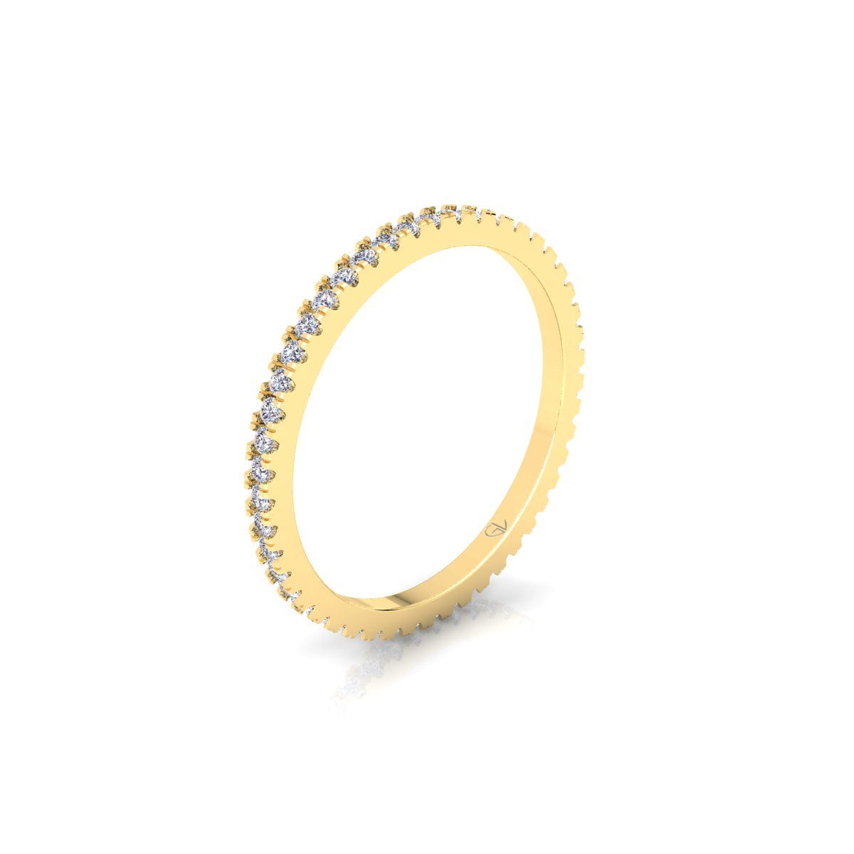 Lab Grown Diamond Full Eternity 14K White Gold Wedding Band