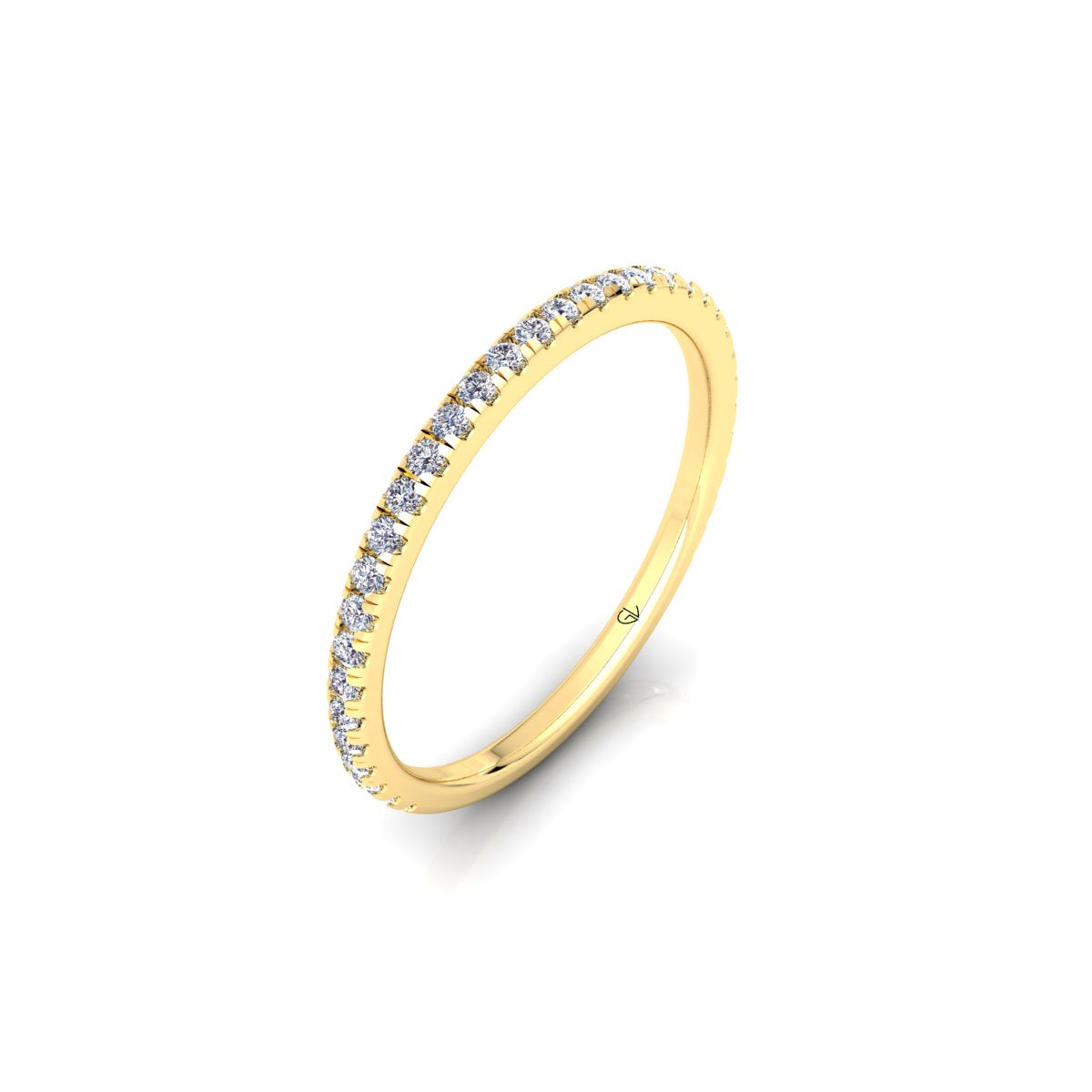 Lab Grown Diamond Half Eternity Minimalist 14K White Gold Wedding Band