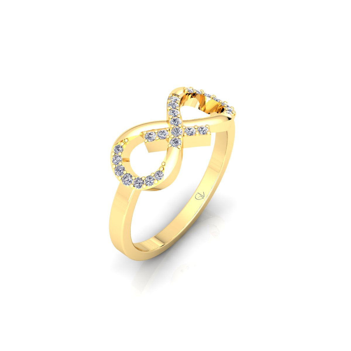 Lab Grown Diamond Twisted Infinity 14K White Gold Wedding Ring