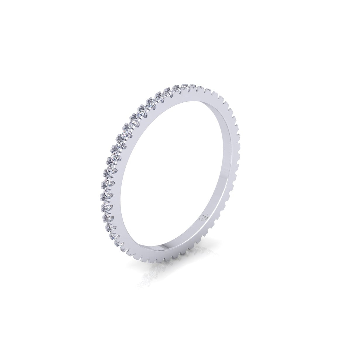 Lab Grown Diamond Full Eternity 14K White Gold Wedding Band