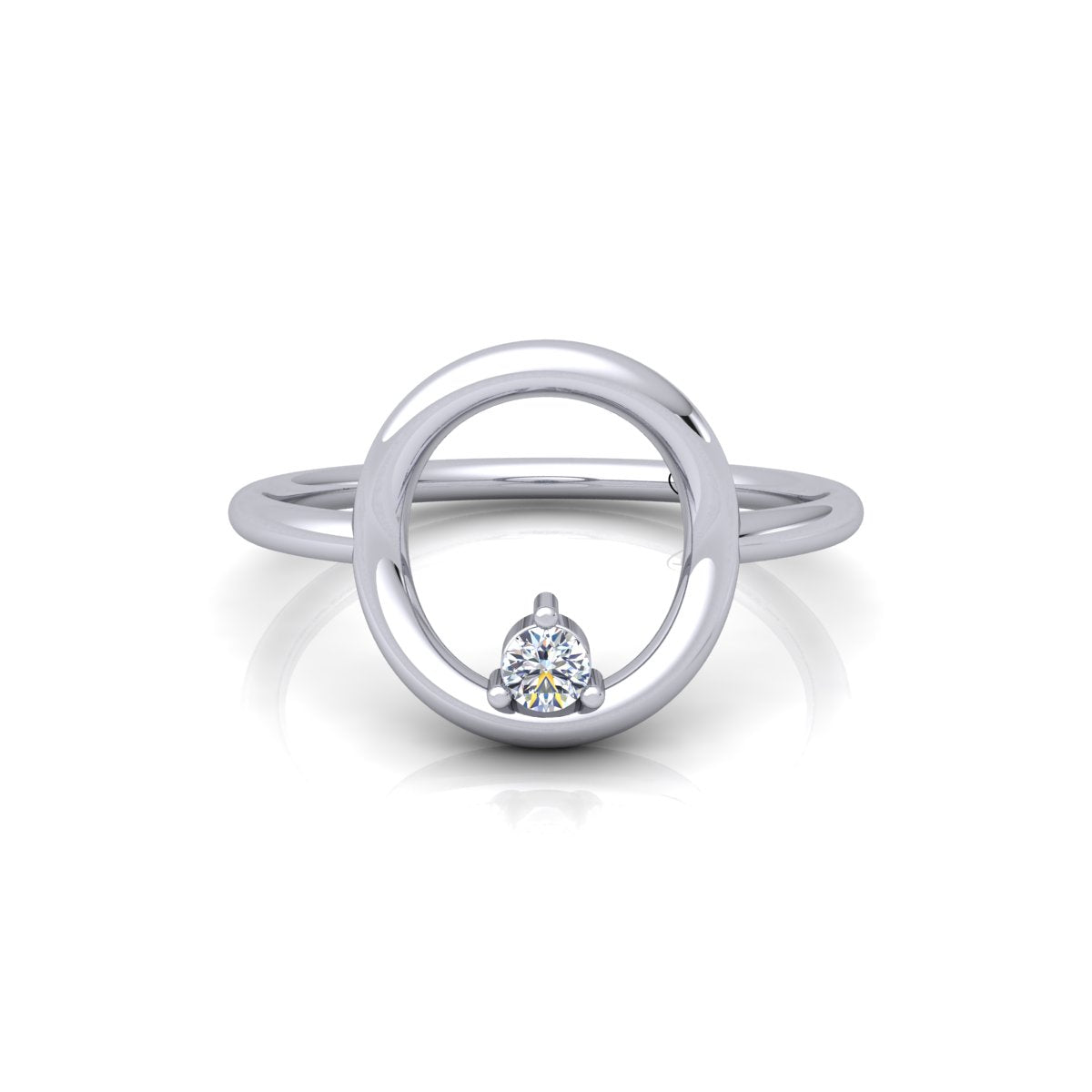Lab Grown Diamond Open Round 14K White Gold Wedding Band