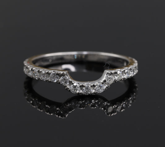 Curved Half Eternity Moissanite Diamond Wedding Band