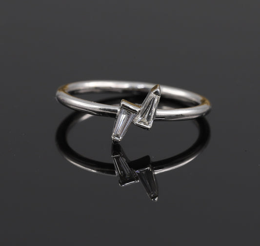 Two Stone Tapered Baguette Moissanite Wedding Band