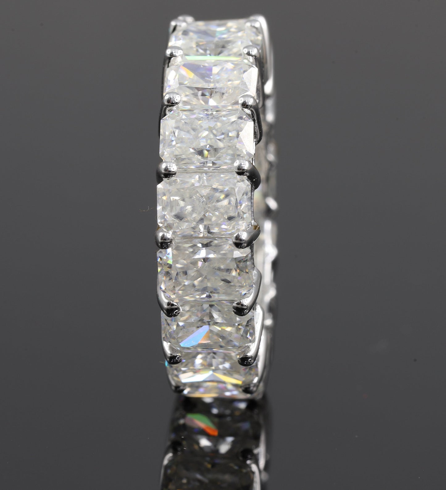 Radiant Cut Full Eternity Moissanite 14K Gold Band