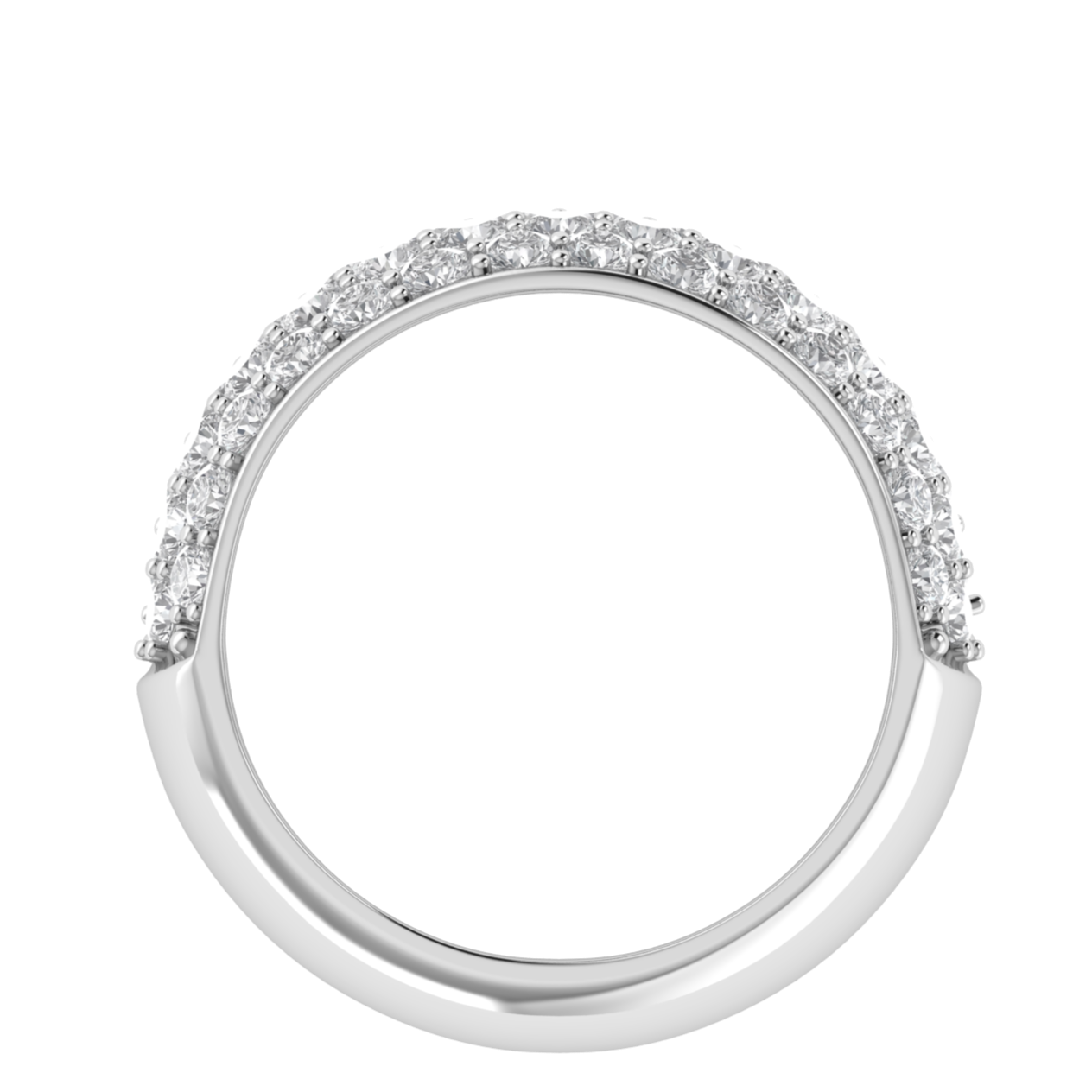 Cluster Round Cut Moissanite Half Eternity Band