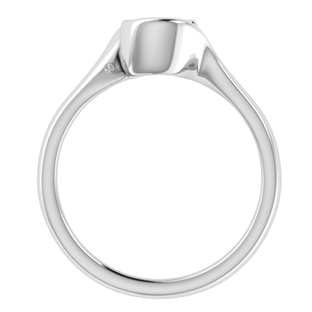 Bezel Set Solitaire Round Cut Moissanite Engagement Ring
