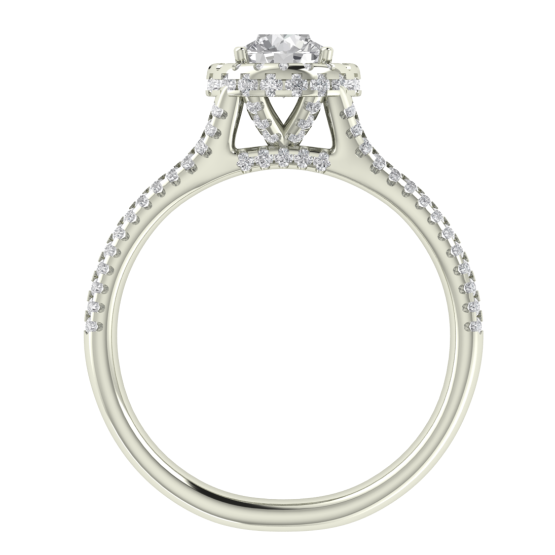 Vintage Inspired Halo Round Cut Moissanite Engagement Ring