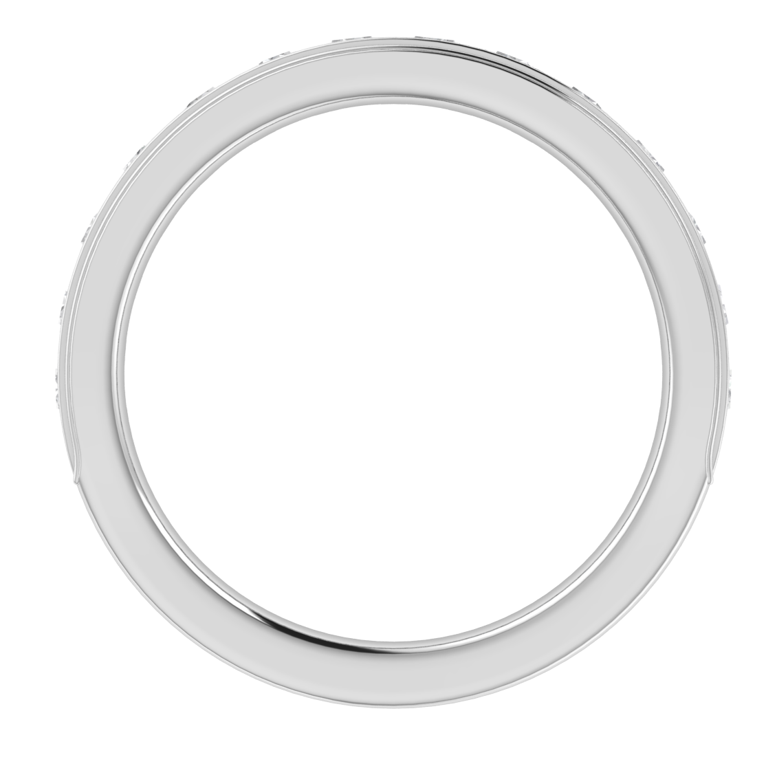 Channel Set Half Eternity Round Cut Moissanite Wedding Ring