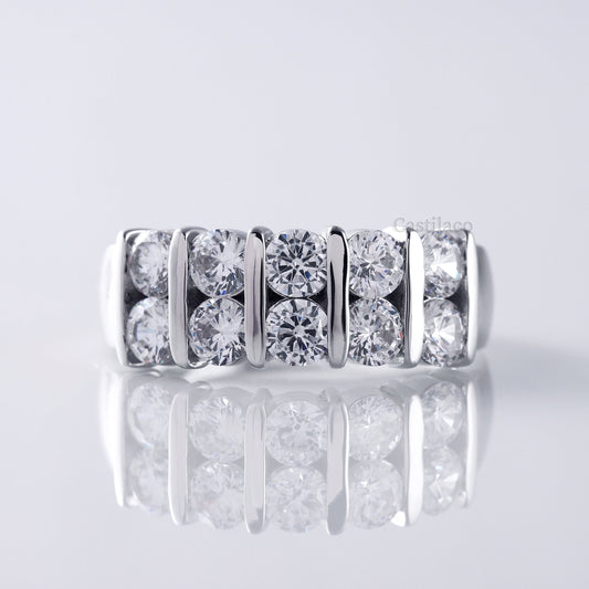 Round Moissanite Diamond 14K White Gold Engagement Ring