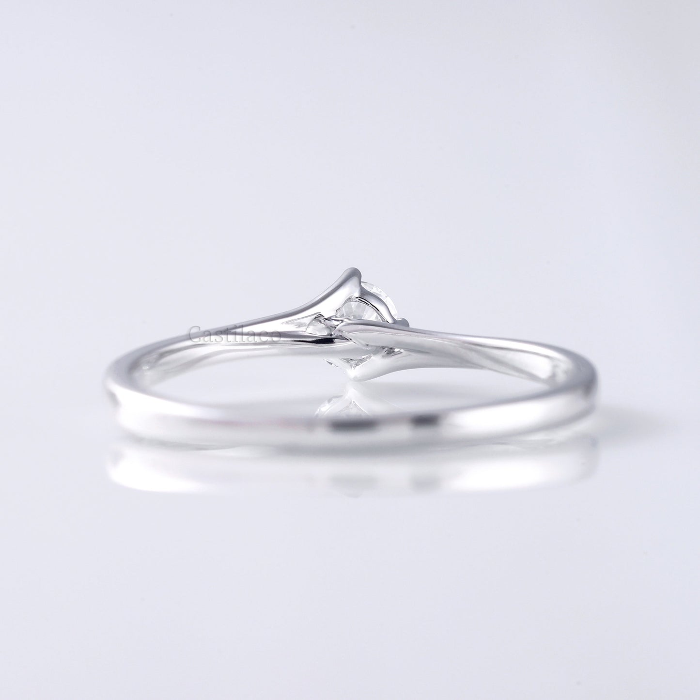 0.50 CT Round Colorless Moissanite Diamond Solitaire Promise Ring-2024-07
