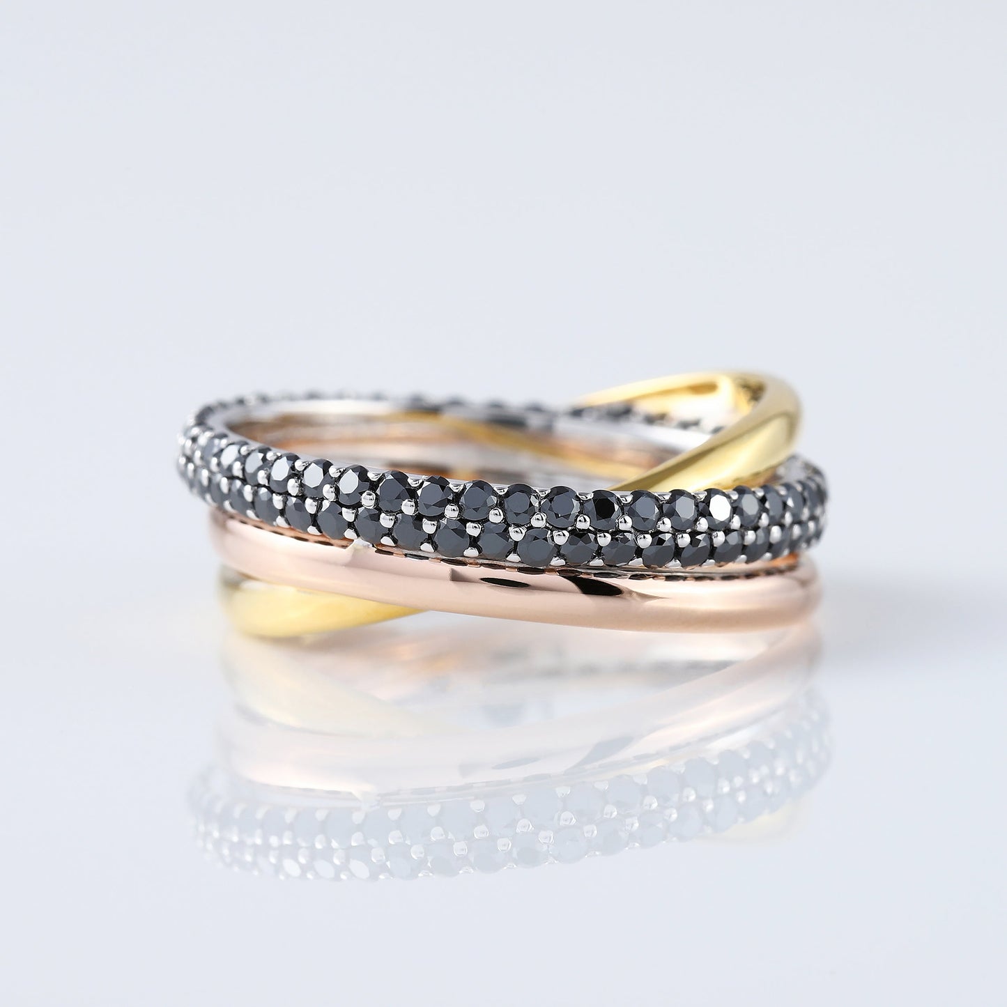Black Moissanite Diamond Russian Band