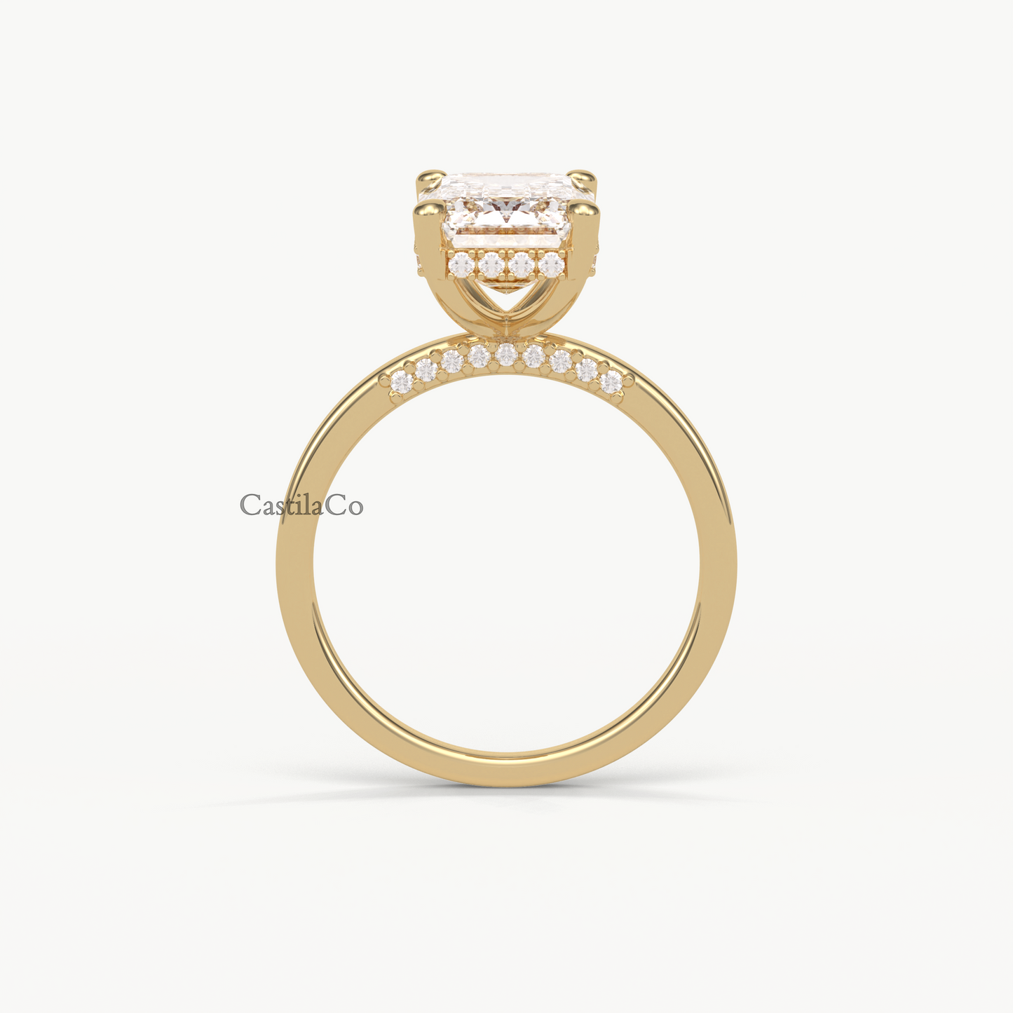 GIA Certified E/VVS2 4.03 CT Emerald Cut Lab Grown Diamond Engagement Ring