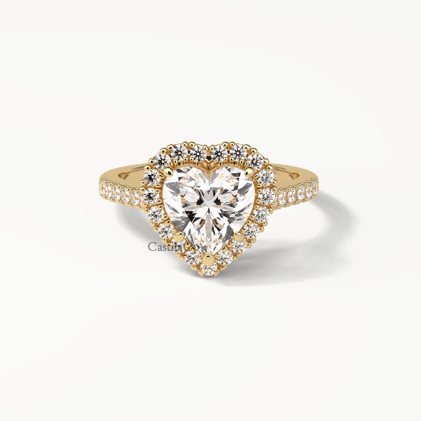  2.00 CT Heart Shape Lab Grown Diamond Engagement Ring, Certified Heart Diamond Ring, Halo Wedding Ring, Heart Diamond Anniversary Gift Ring