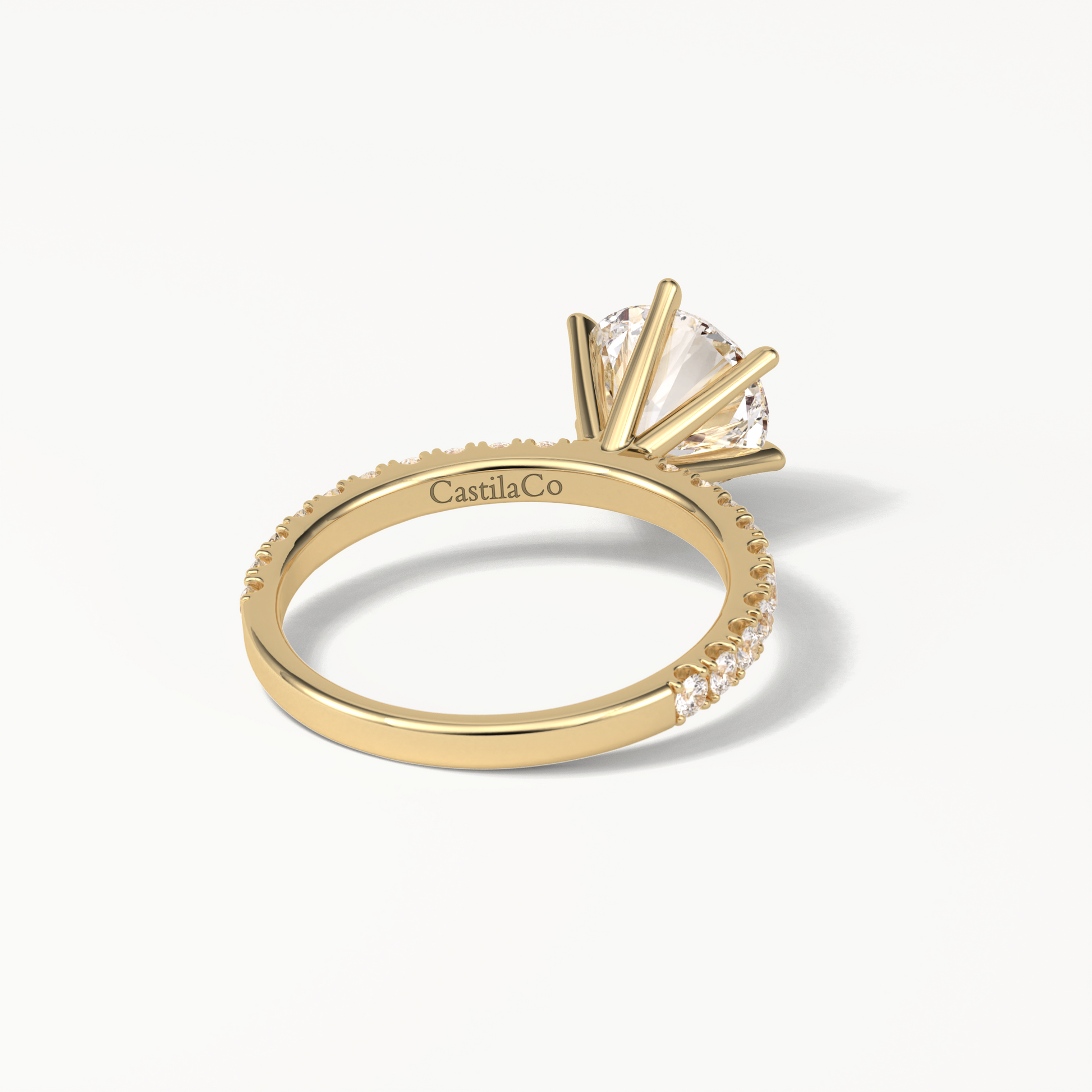 3 CT IGI Certified Round Cut Lab Grown Diamond 14K Yellow Gold Engagement Ring