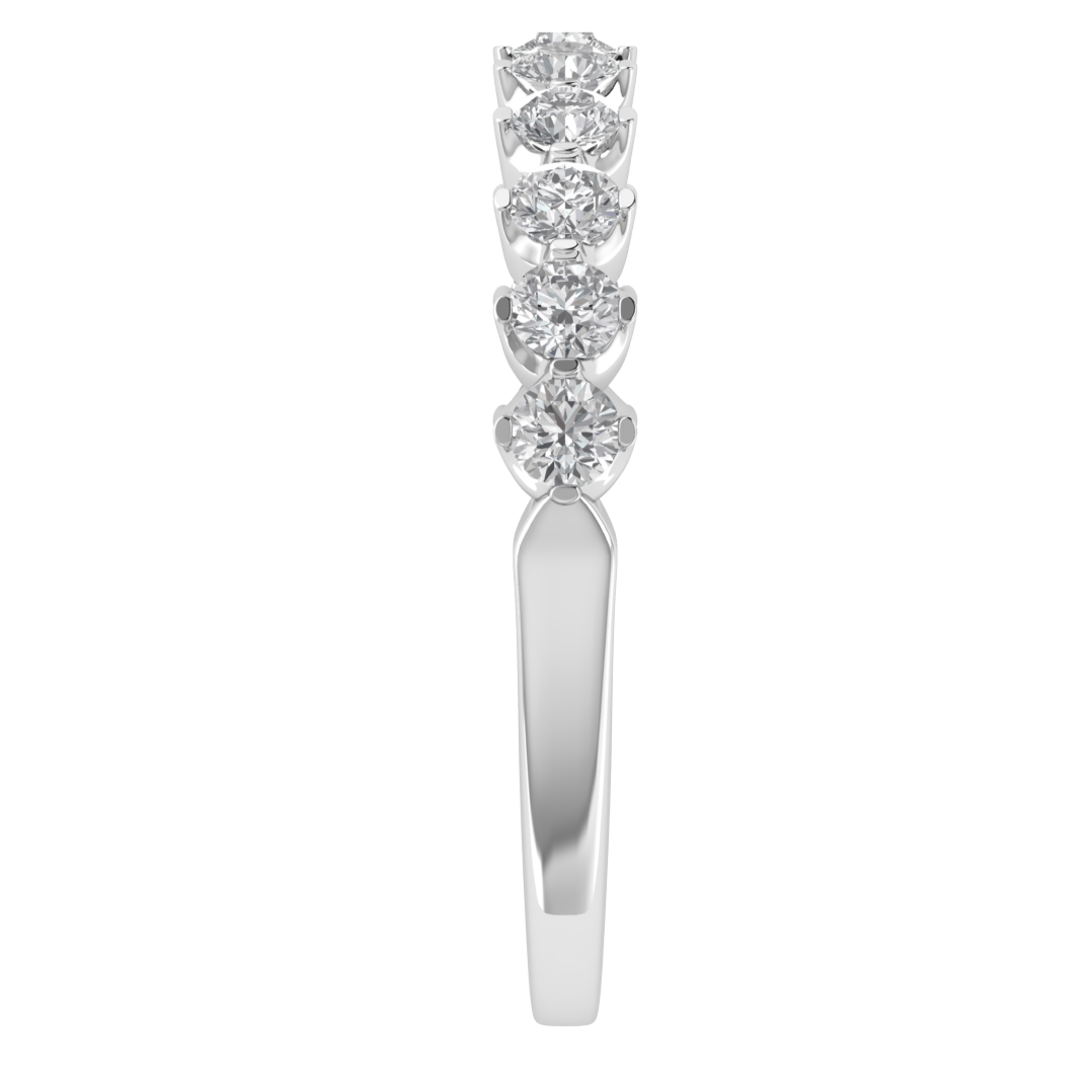 Lab Grown Diamond Half Eternity 14K White Gold Wedding Band