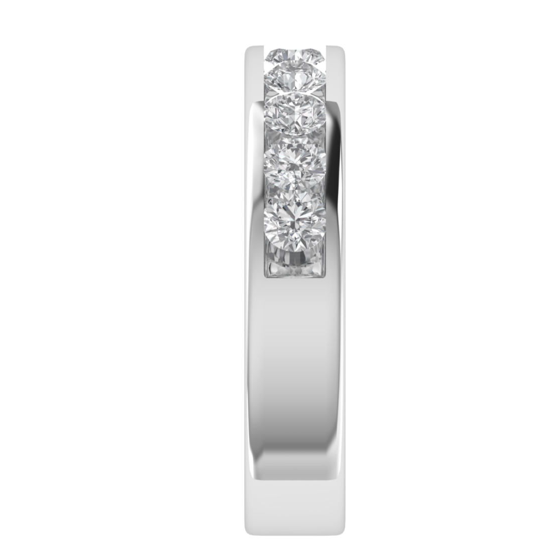Channel Set Half Eternity Round Cut Moissanite Wedding Ring