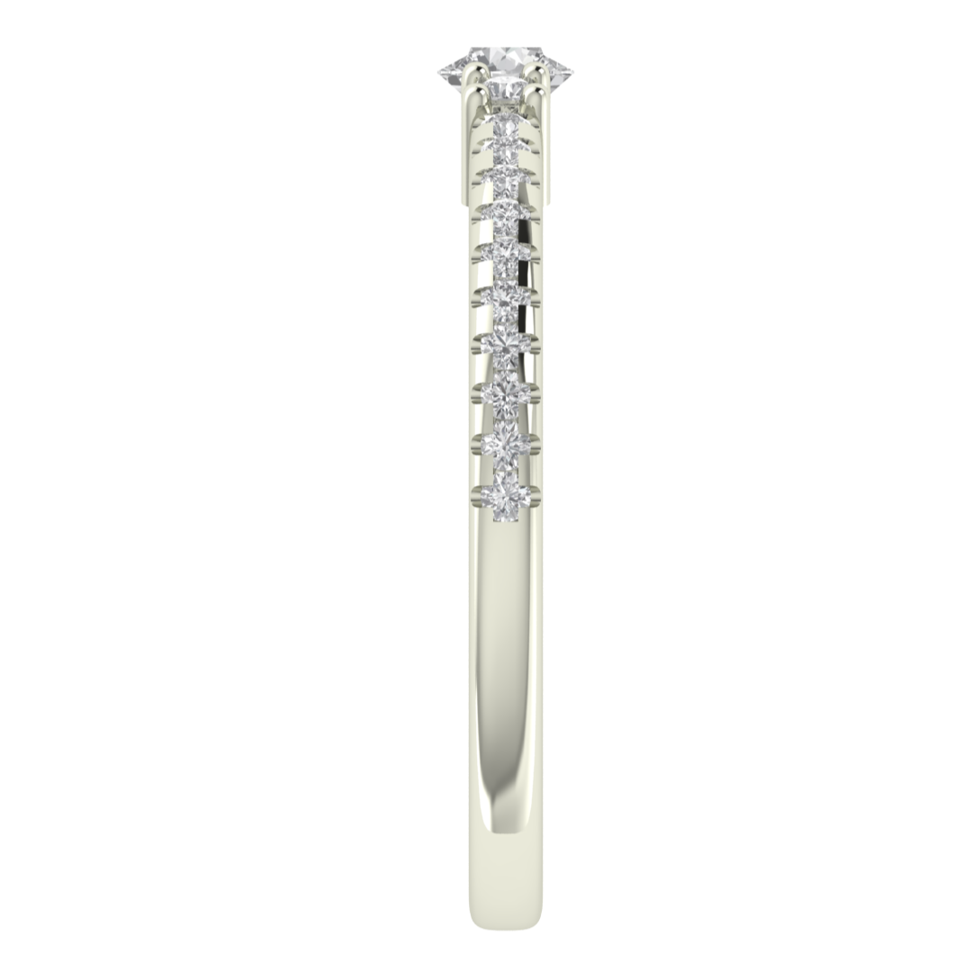 Lab Grown Diamond Three Stone 14K White Gold Wedding Band