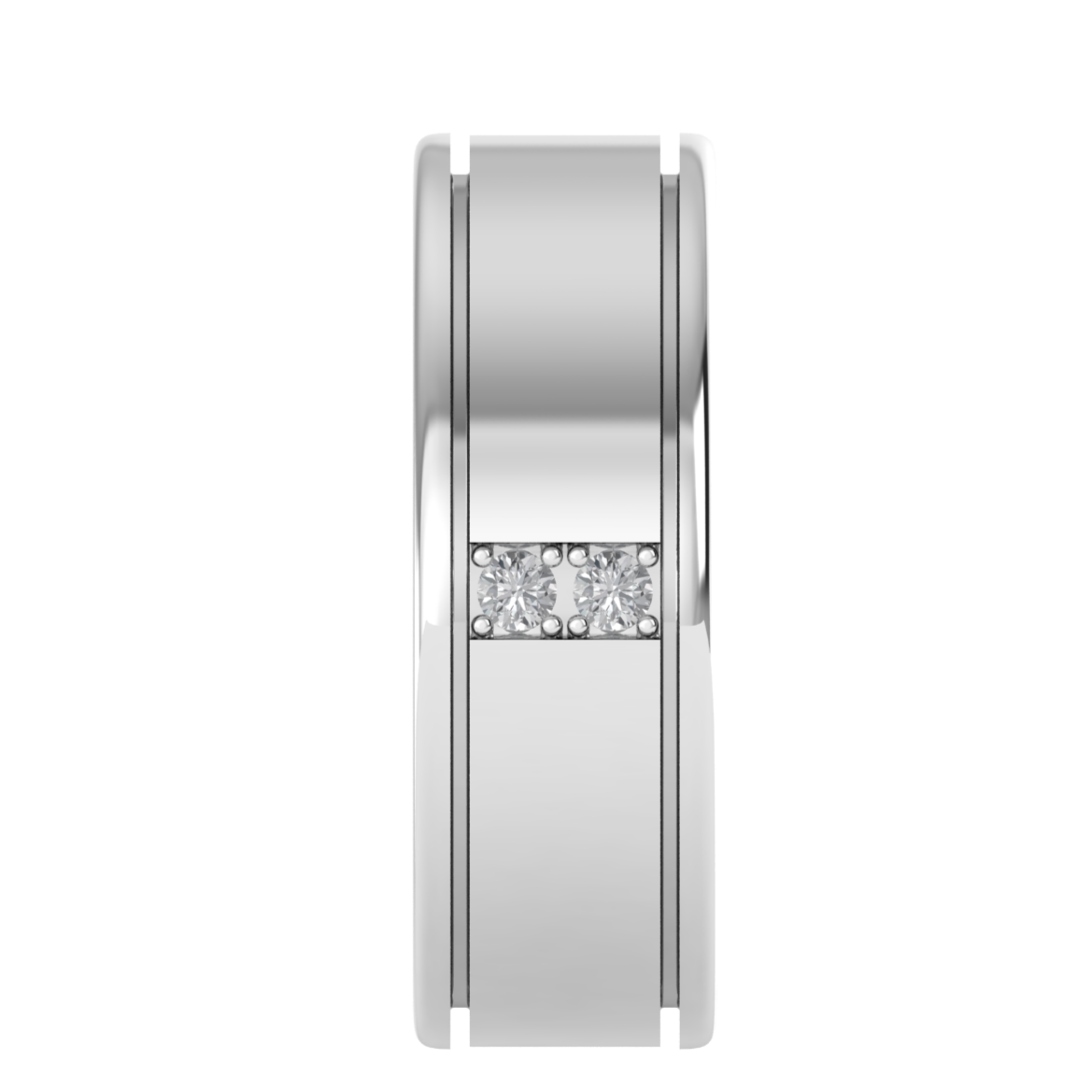 Two Stone Channel Set Round Cut Moissanite Men's Band
