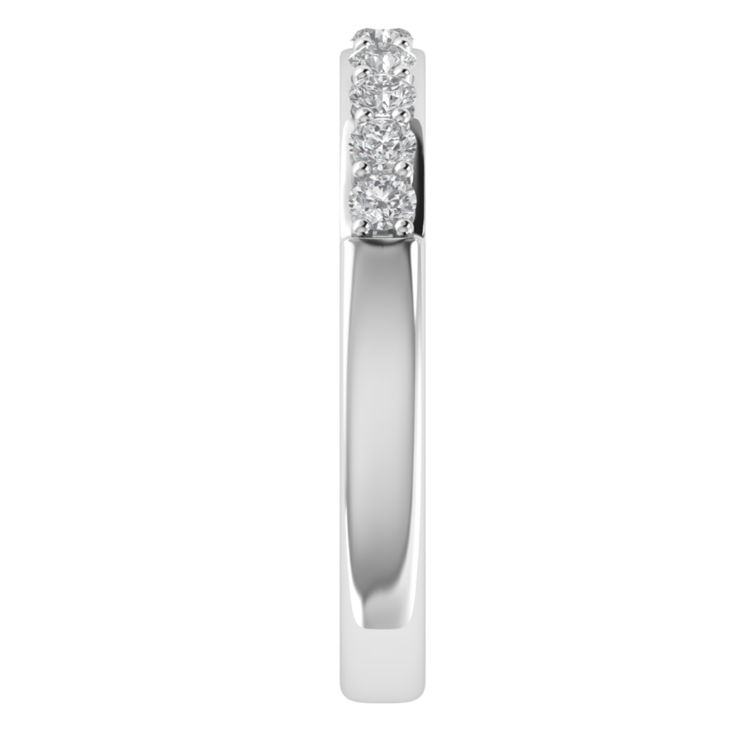 Lab Grown Diamond Half Eternity 14K White Gold Wedding Band