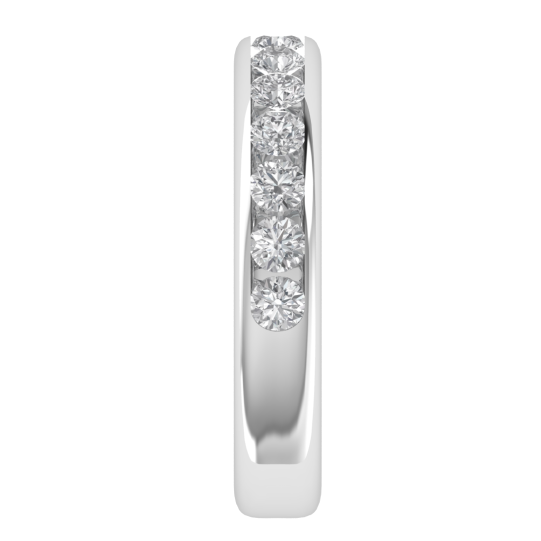 Round Lab Grown Diamond 14K White Gold Wedding Ring