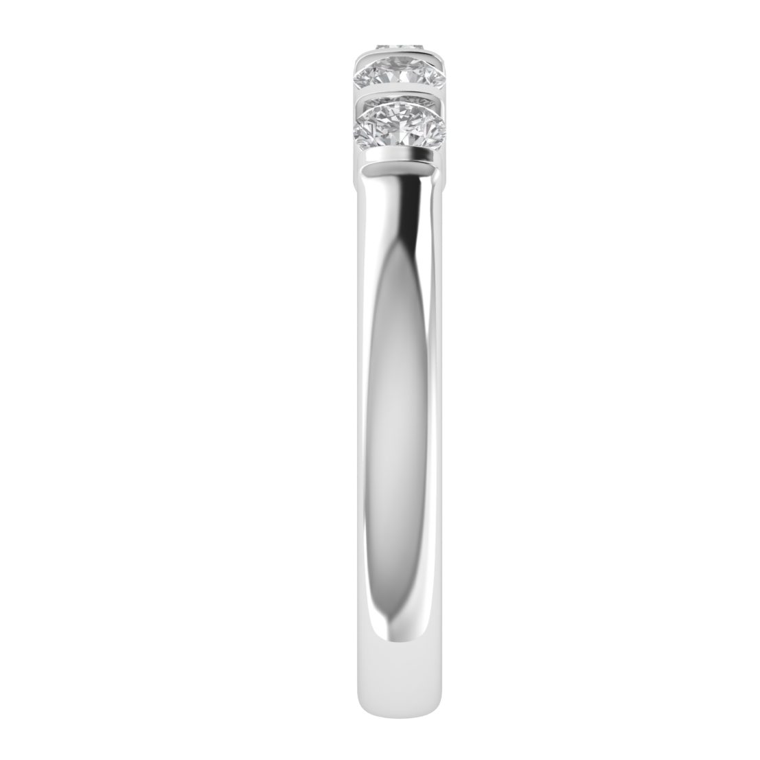 Lab Grown Diamond Bar Setting 14K White Gold Wedding Band