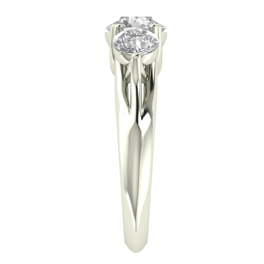 Three Stone Round Cut Moissanite Engagement Ring