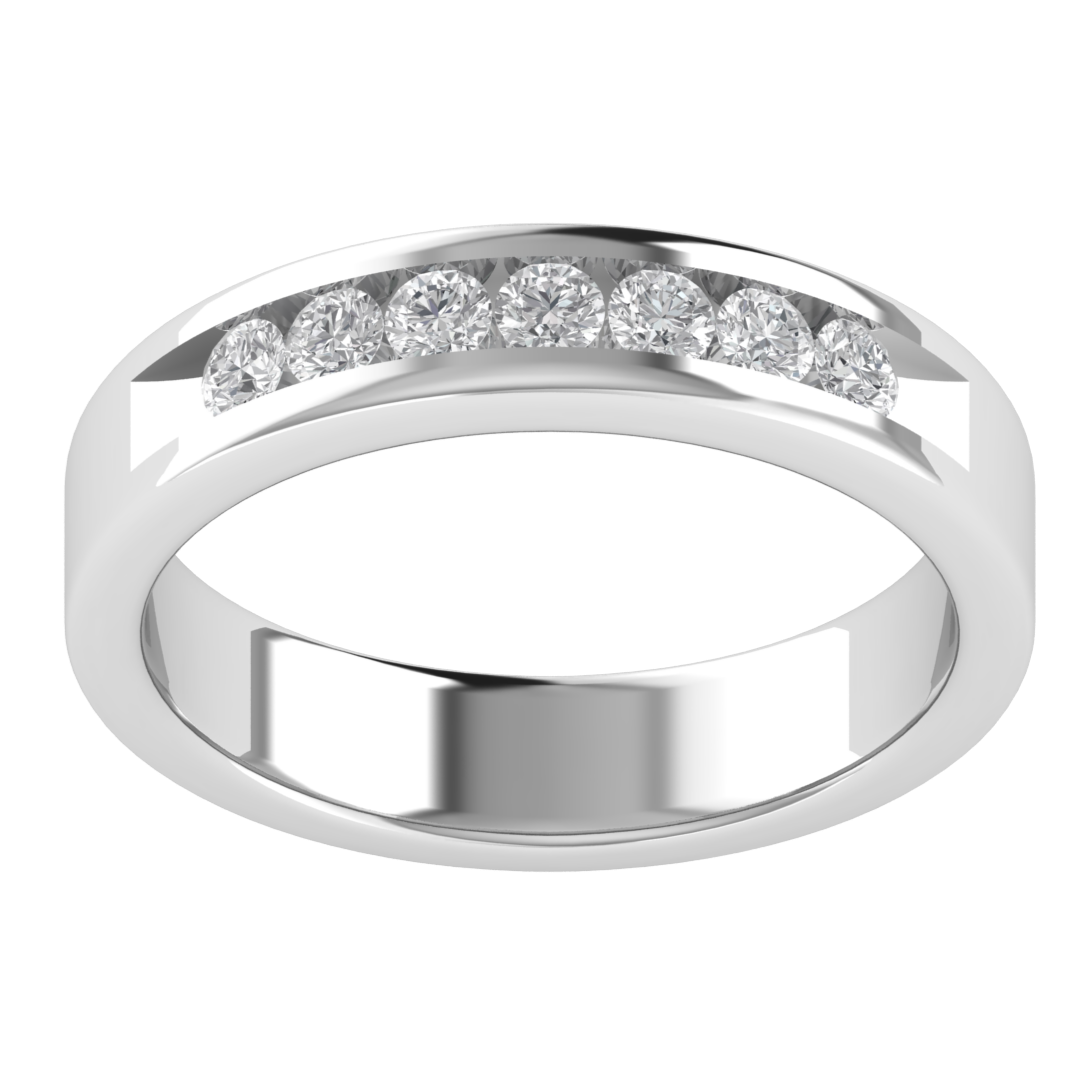 Lab Grown Diamond Seven Stone 14K White Gold Wedding Band