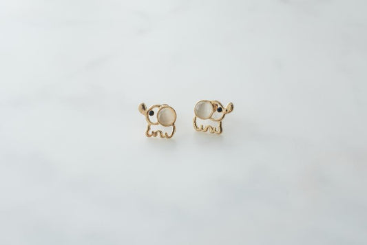 Gold Elephant Earrings by dav store